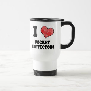 I Love (Plaid Heart) Pocket Protectors Travel Mug