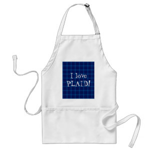 I Love Plaid- Royal Blue Standard Apron