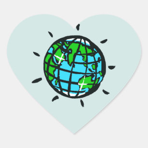 I love Planet EARTH - Conservation - Nature - Heart Sticker