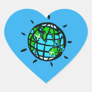 I love Planet EARTH - Sky blue - Heart Sticker