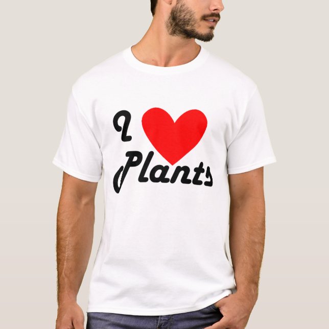 I Love Plants Cute Home Garden Retro T-Shirt (Front)