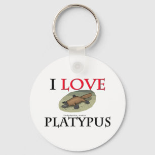 I Love Platypus Keychain