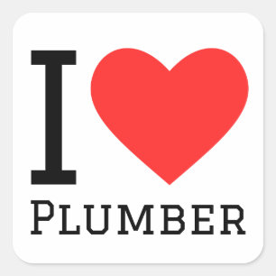 I love plumber square sticker