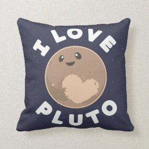 I Love Pluto Throw Pillow
