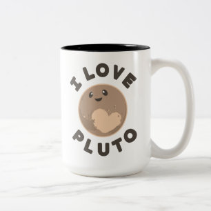 I Love Pluto Two-Tone Coffee Mug