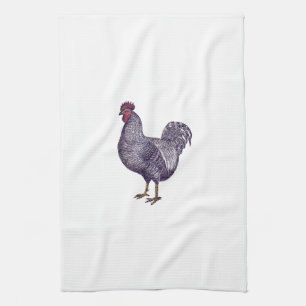 I Love Plymouth Rock Chickens - Vintage Rooster Kitchen Towel