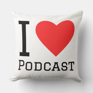 I love podcast throw pillow