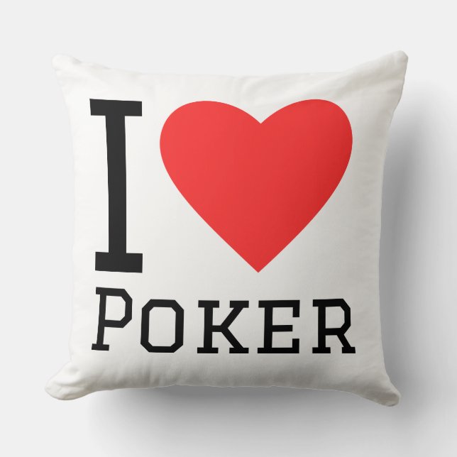 I love poker throw pillow (Front)