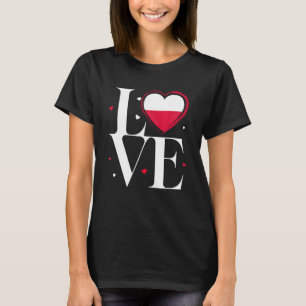 I Love Poland Vintage Polish Roots Heart Poland Fl T-Shirt