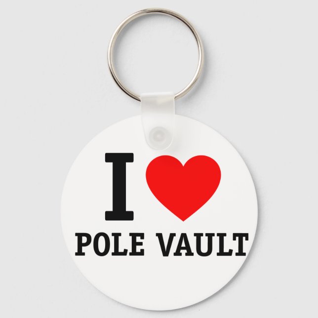 I Love Pole Vault Keychain (Front)