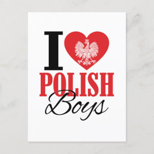 I Love Polish Boys Postcard