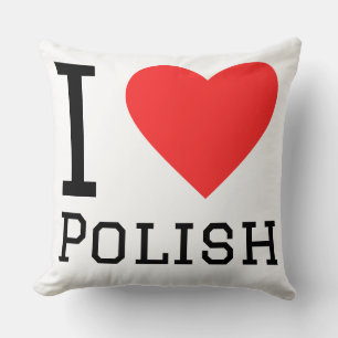 I love polish throw pillow