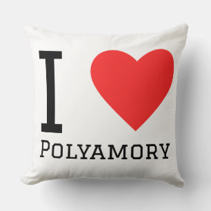 I love polyamory throw pillow