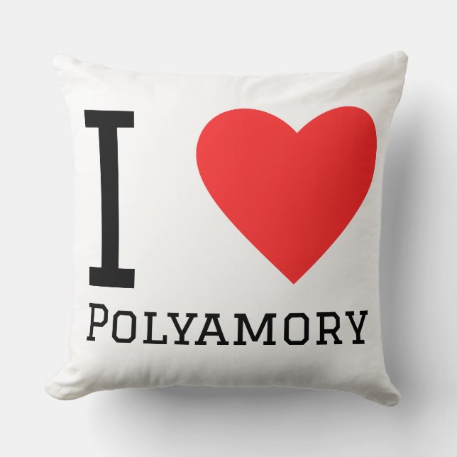 I love polyamory  throw pillow (Front)