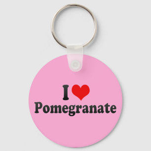 I Love Pomegranate Keychain