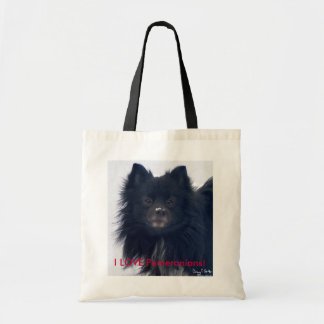 "I LOVE Pomeranians!" Watercolor Portrait Tote Bag
