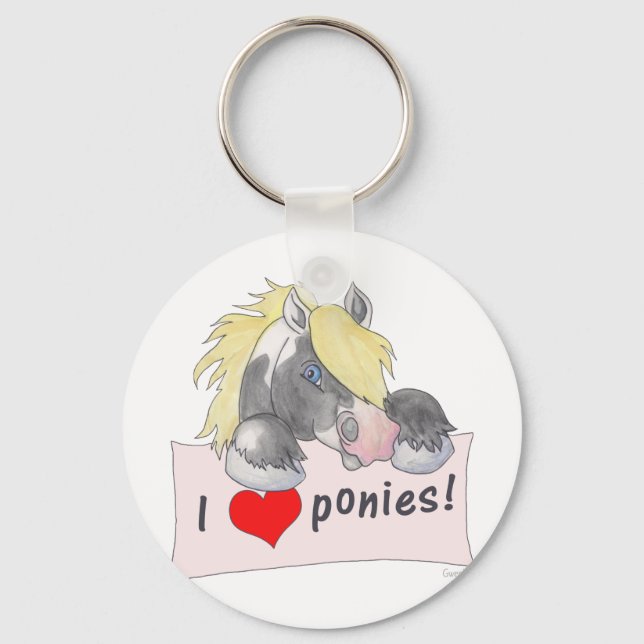 I love Ponies! Keychain (Front)