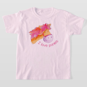 I love ponies whimsy horsey pink orange T-Shirt