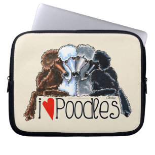 I Love Poodles Laptop Sleeve