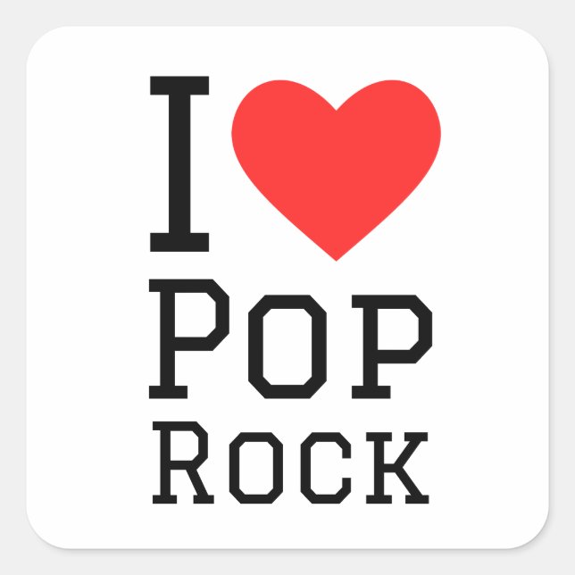I love pop rock square sticker (Front)