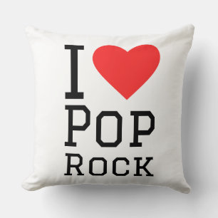 I love pop rock throw pillow