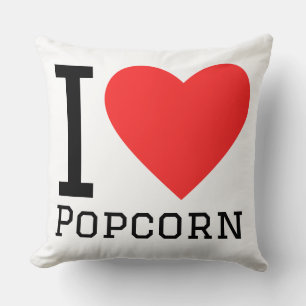 I love popcorn throw pillow