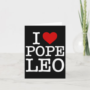 I Love Pope Leo Xiv Retro Vintage I Love Heart Pop Card