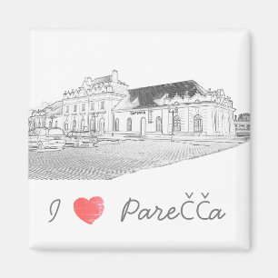 I Love Porechye Belarus Architecture Train Station Magnet