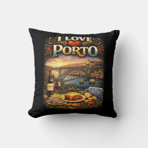 I Love Porto Throw Pillow