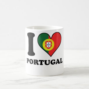 I Love Portugal Portuguese Flag Heart Coffee Mug