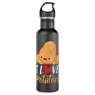 I Love Potatoes Cute Potato Funny  710 Ml Water Bottle