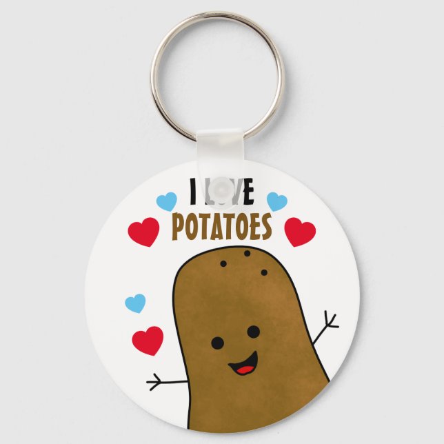 I Love Potatoes  Keychain (Front)