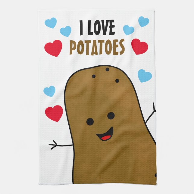 I Love Potatoes  Kitchen Towel (Vertical)