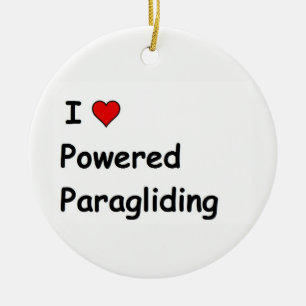 I Love Powered Paragliding Ceramic Ornament