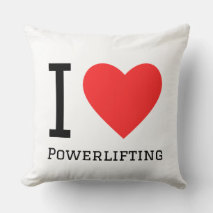 I love powerlifting throw pillow