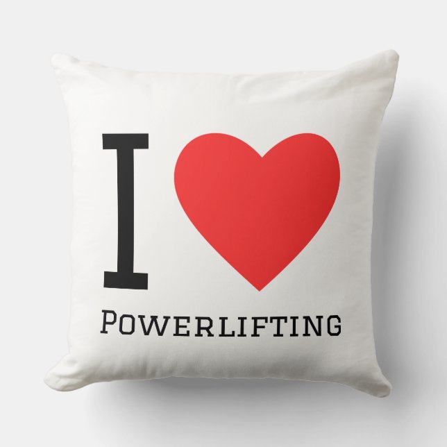 I love powerlifting throw pillow (Front)