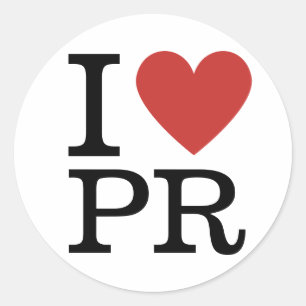 I ❤️ Love PR (for Employees) CUSTOMIZABLE Classic Round Sticker