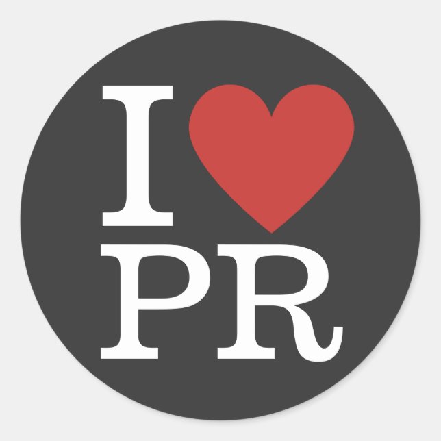 I ❤️ Love PR - PR Département ou firme - Sticker (Devant)