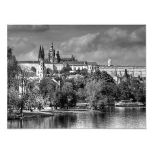 I love Prague, in black and white Photo Print