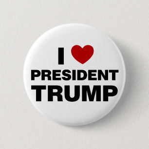 I Love President Trump Heart 2 Inch Round Button