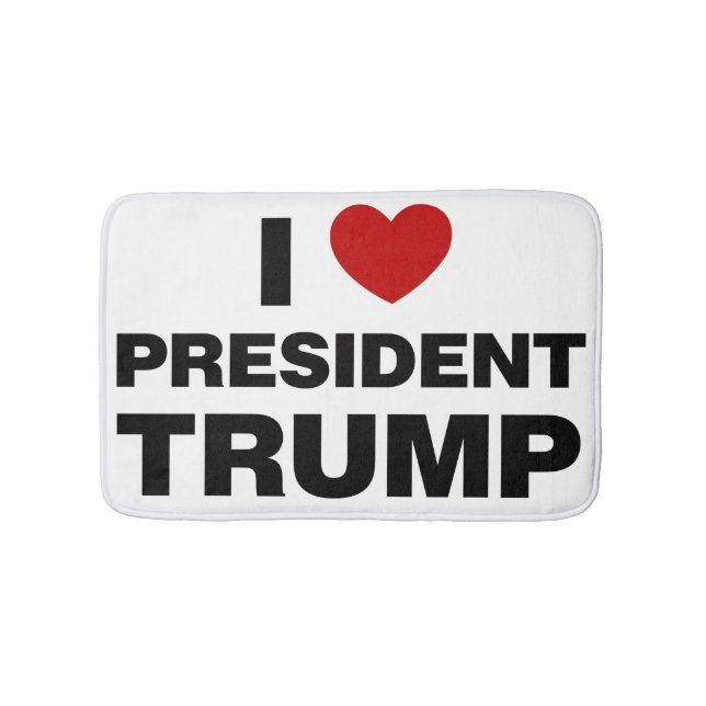 I Love President Trump Heart Bath Mat (Front)