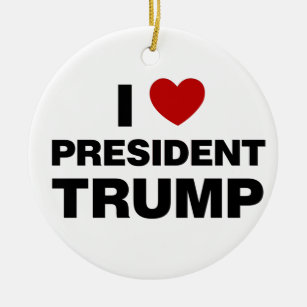 I Love President Trump Heart Ceramic Ornament