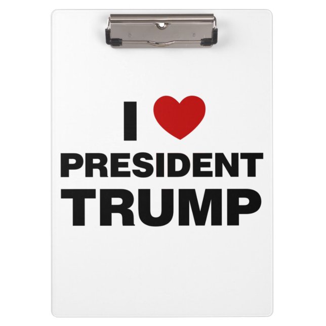 I Love President Trump Heart Clipboard (Front)