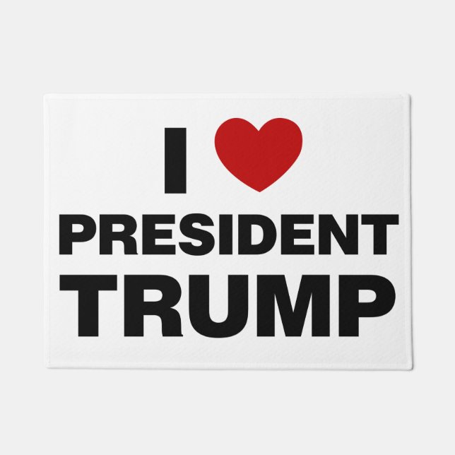 I Love President Trump Heart Doormat (Front)