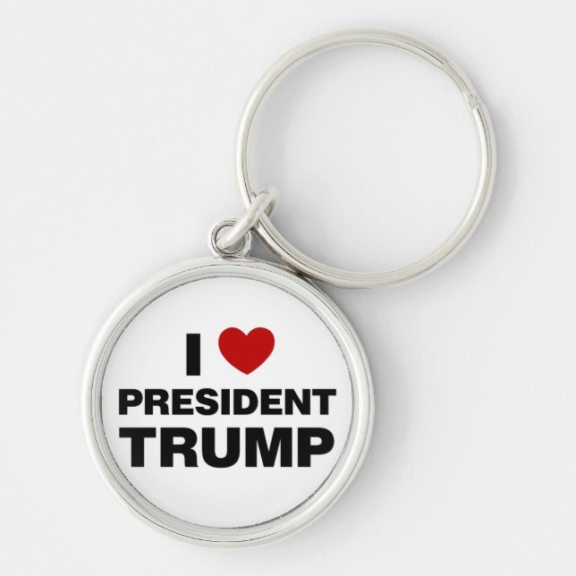 I Love President Trump Heart Keychain (Front)