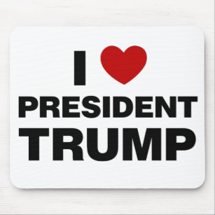 I Love President Trump Heart Mouse Pad