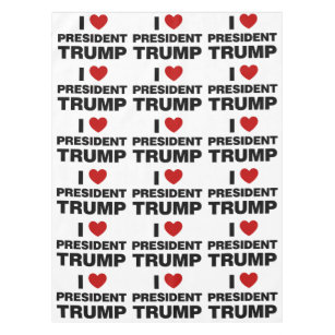 I Love President Trump Heart Tablecloth
