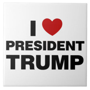 I Love President Trump Heart Tile