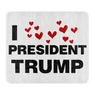 I Love President Trump Hearts Cutting Board