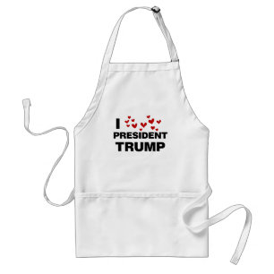 I Love President Trump Hearts Standard Apron